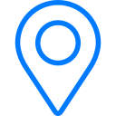 Une icône bleue représentant un point géographique sur une carte.